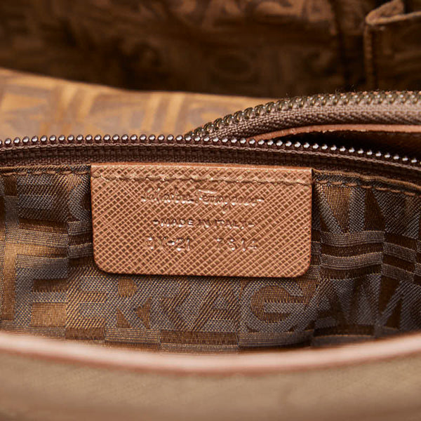 サルヴァトーレフェラガモ ガンチーニ ハンドバッグ パープル レザー レディース Salvatore Ferragamo 【中古】