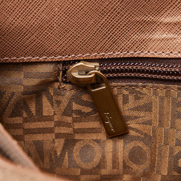 サルヴァトーレフェラガモ ガンチーニ ハンドバッグ パープル レザー レディース Salvatore Ferragamo 【中古】