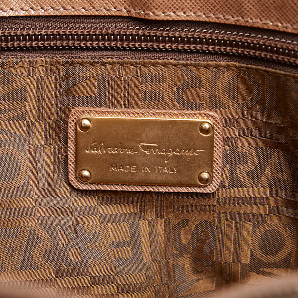 サルヴァトーレフェラガモ ガンチーニ ハンドバッグ パープル レザー レディース Salvatore Ferragamo 【中古】