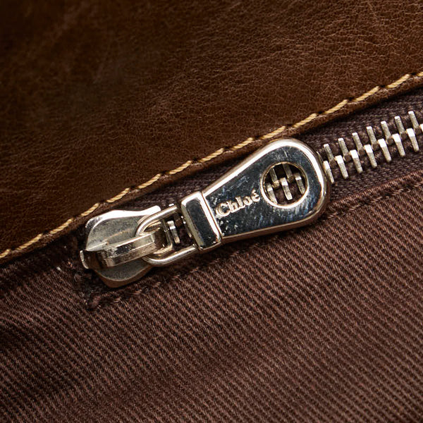 クロエ イーディス ハンドバッグ トートバッグ ブラウン レザー レディース Chloe 【中古】