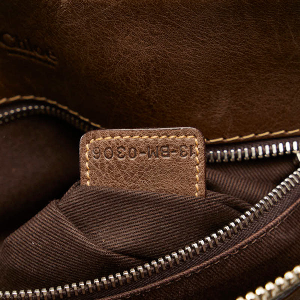 クロエ イーディス ハンドバッグ トートバッグ ブラウン レザー レディース Chloe 【中古】