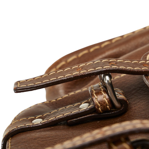 クロエ イーディス ハンドバッグ トートバッグ ブラウン レザー レディース Chloe 【中古】