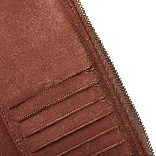 シャネル クロコダイル風 ラウンドファスナー 長財布 ピンク レザー レディース CHANEL 【中古】