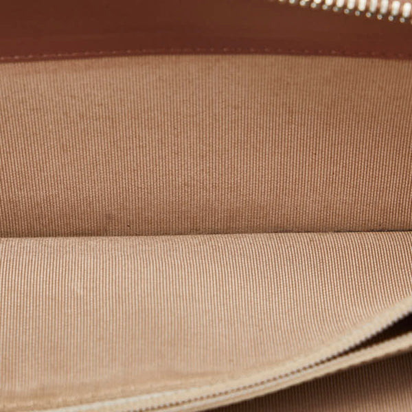 シャネル クロコダイル風 ラウンドファスナー 長財布 ピンク レザー レディース CHANEL 【中古】