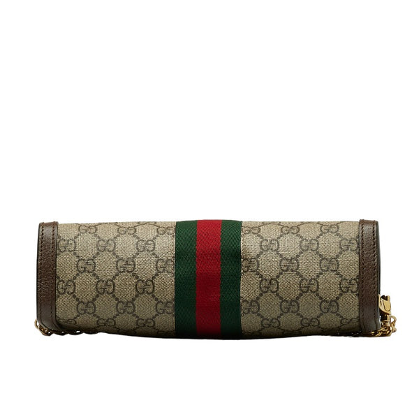 グッチ オフィディア GGスモール シェリーライン チェーン 斜め掛け ショルダーバッグ 503877 ベージュ PVC レザー レディース GUCCI 【中古】