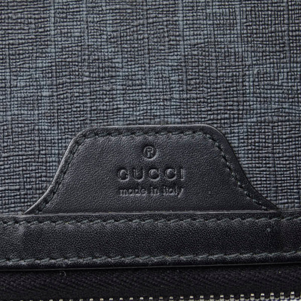 グッチ GGスプリーム オーガナイザー セカンドバッグ トラベルケース 長財布  358933 ブラック PVC レザー メンズ GUCCI 【中古】
