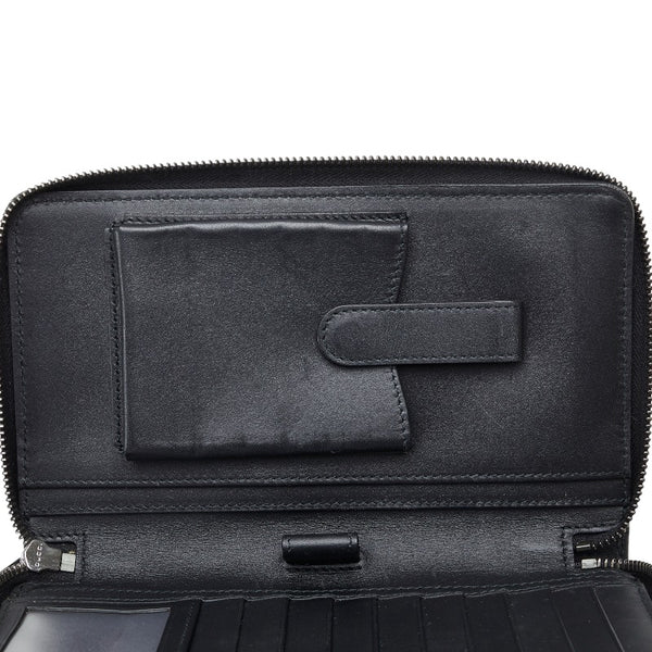 グッチ GGスプリーム オーガナイザー セカンドバッグ トラベルケース 長財布  358933 ブラック PVC レザー メンズ GUCCI 【中古】