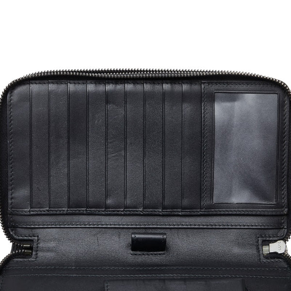 グッチ GGスプリーム オーガナイザー セカンドバッグ トラベルケース 長財布  358933 ブラック PVC レザー メンズ GUCCI 【中古】