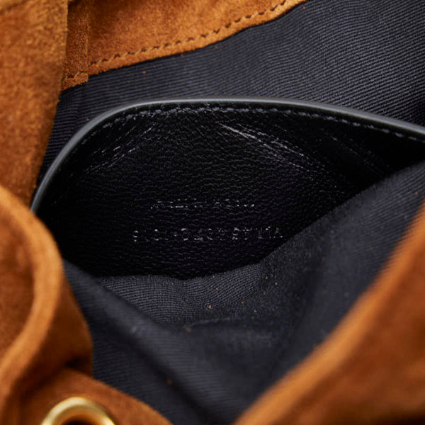 サンローラン YSL スタッズ ショルダーバッグ ブラウン スウェード レディース SAINT LAURENT 【中古】