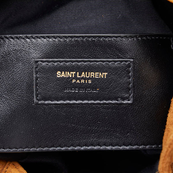 サンローラン YSL スタッズ ショルダーバッグ ブラウン スウェード レディース SAINT LAURENT 【中古】
