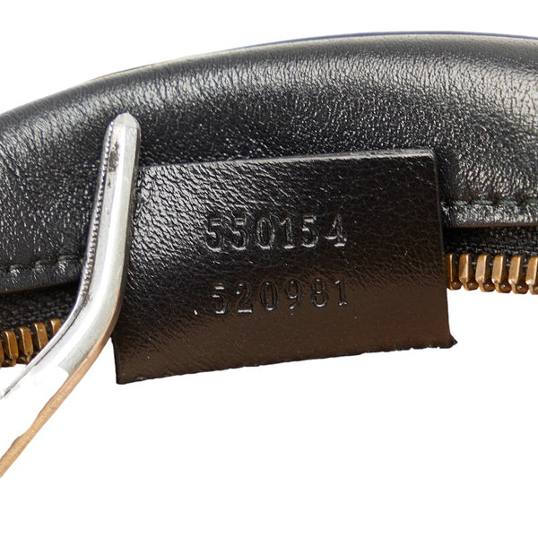 グッチ GGマーモント ラウンド ミニ ショルダーバッグ 550154 ブラック ゴールド レザー レディース GUCCI 【中古】