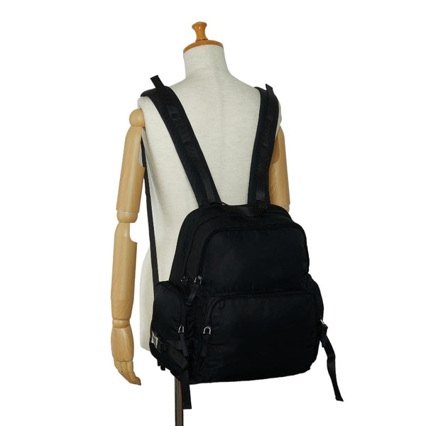 プラダ 三角ロゴプレート  リュック バックパック ブラック ナイロン レディース PRADA 【中古】