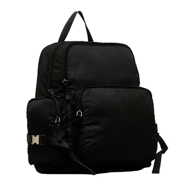 プラダ 三角ロゴプレート  リュック バックパック ブラック ナイロン レディース PRADA 【中古】