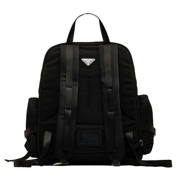 プラダ 三角ロゴプレート  リュック バックパック ブラック ナイロン レディース PRADA 【中古】