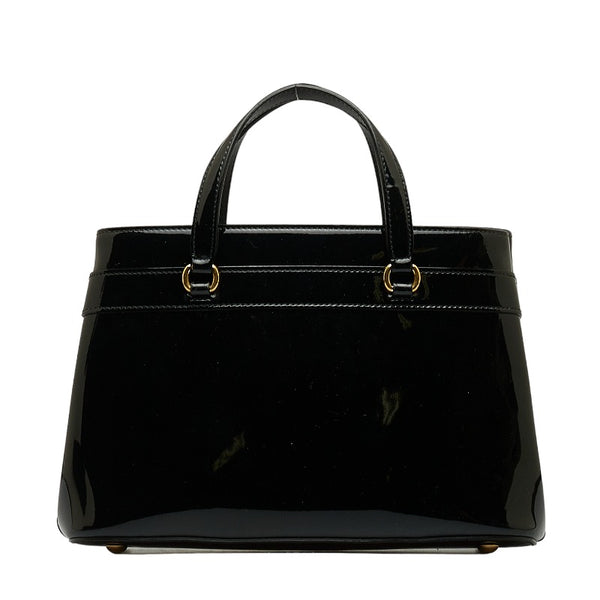 グッチ ホースビット ハンドバッグ ショルダーバッグ 2WAY 371925 ブラック パテントレザー レディース GUCCI 【中古】