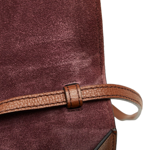 バーバリー チェック 斜め掛け ショルダーバッグ ブラウン レザー キャンバス レディース BURBERRY 【中古】