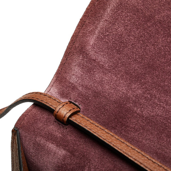 バーバリー チェック 斜め掛け ショルダーバッグ ブラウン レザー キャンバス レディース BURBERRY 【中古】