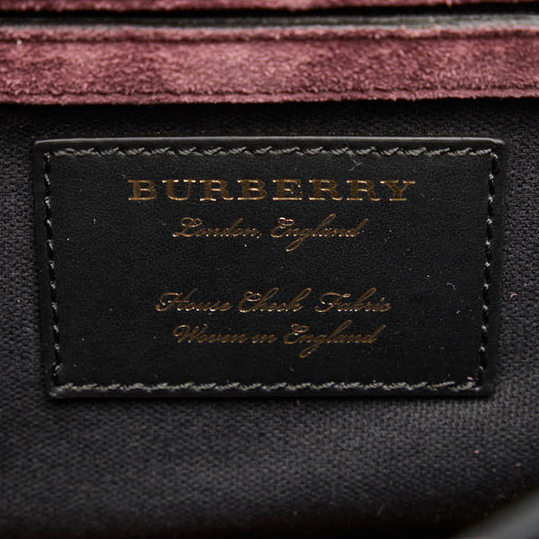 バーバリー チェック 斜め掛け ショルダーバッグ ブラウン レザー キャンバス レディース BURBERRY 【中古】