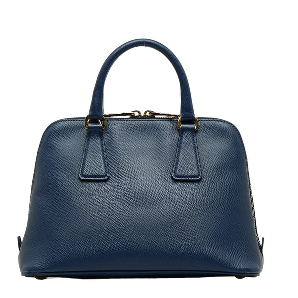 プラダ サフィアーノ ハンドバッグ ショルダーバッグ 2WAY ブルー ゴールド レザー レディース PRADA 【中古】