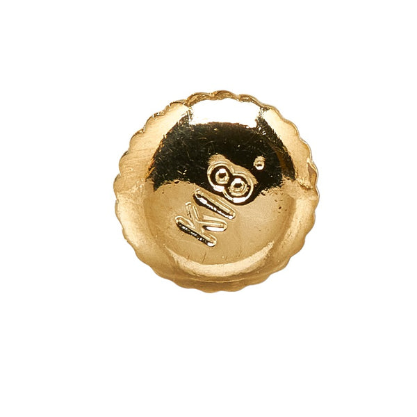 K18YG イエローゴールド ルビー ダイヤ0.04ct リボン イヤリング レディース 【中古】