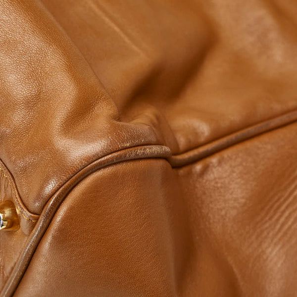 バーバリー ノバチェック ハンドバッグ ブラウン レザー レディース BURBERRY 【中古】