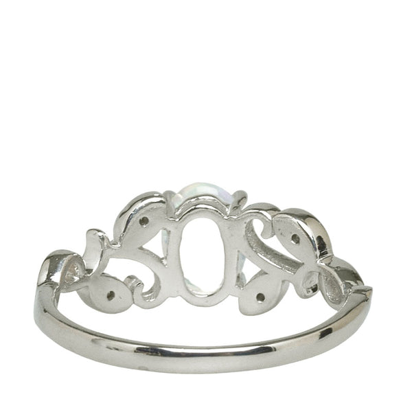 シルバー Pt900 プラチナ ウオーターオパール0.95ct ダイヤ0.04ct リング 指輪 レディース 18号 【中古】