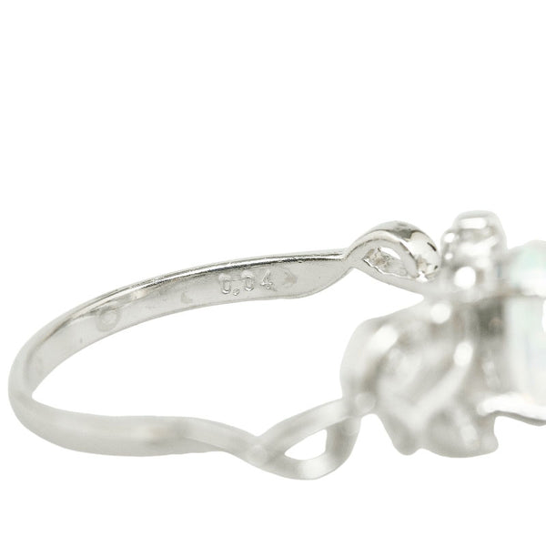 シルバー Pt900 プラチナ ウオーターオパール0.95ct ダイヤ0.04ct リング 指輪 レディース 18号 【中古】