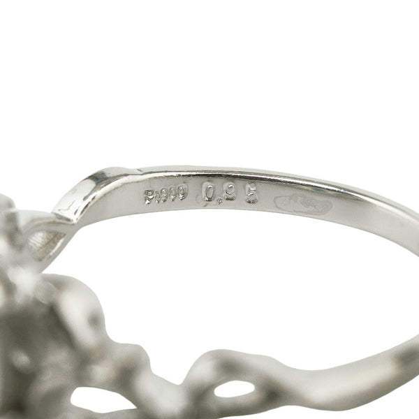 シルバー Pt900 プラチナ ウオーターオパール0.95ct ダイヤ0.04ct リング 指輪 レディース 18号 【中古】