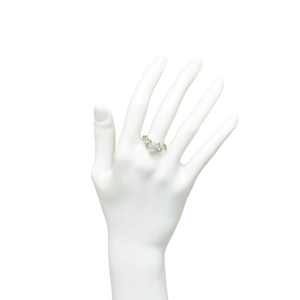 シルバー Pt900 プラチナ ウオーターオパール0.95ct ダイヤ0.04ct リング 指輪 レディース 18号 【中古】