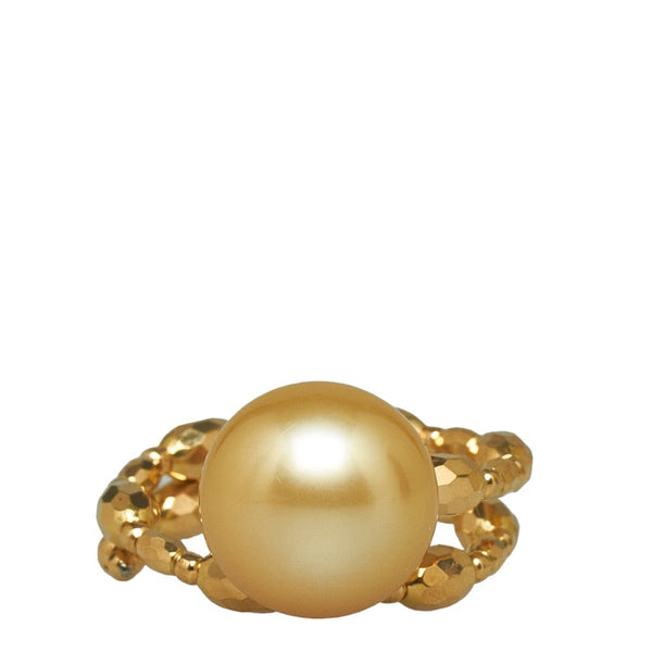 ゴールド K18YG イエローゴールド 白蝶真珠11.1mm リング 指輪 レディース 【中古】