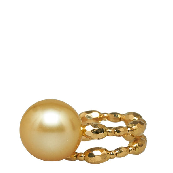 ゴールド K18YG イエローゴールド 白蝶真珠11.1mm リング 指輪 レディース 【中古】