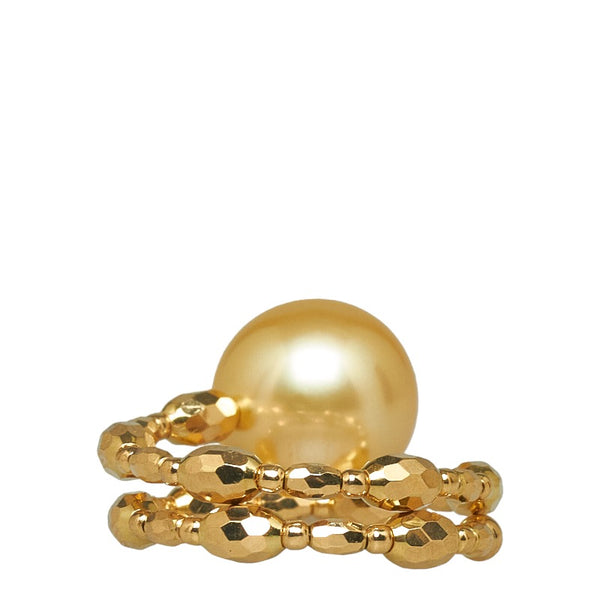 ゴールド K18YG イエローゴールド 白蝶真珠11.1mm リング 指輪 レディース 【中古】