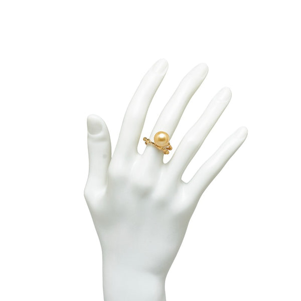 ゴールド K18YG イエローゴールド 白蝶真珠11.1mm リング 指輪 レディース 【中古】