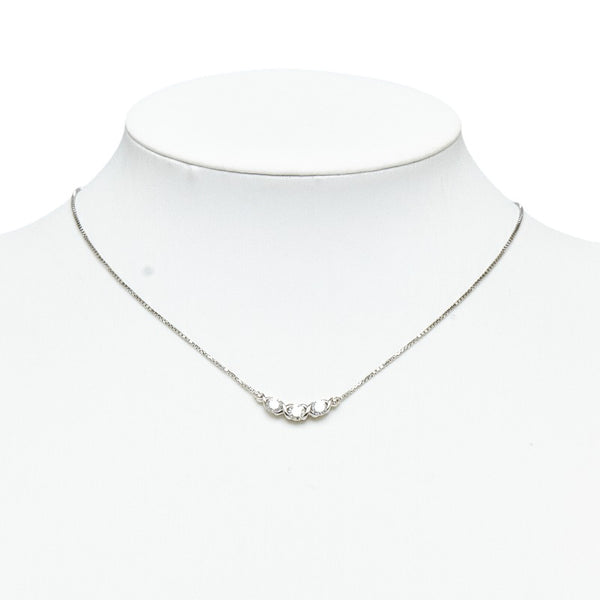 Pt900 プラチナ Pt850 プラチナ ダイヤ1.00ct 3連ダイヤ ネックレス レディース 【中古】