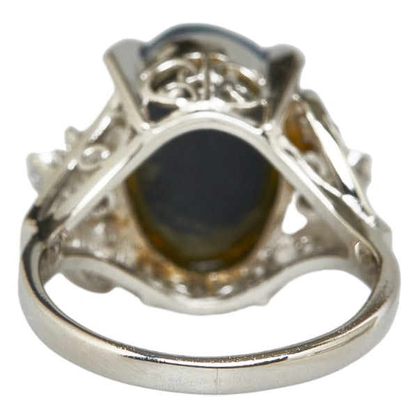 Pt900 プラチナ ブラックオパール3.77ct ダイヤ0.12ct リング 指輪 レディース 7.5号 【中古】