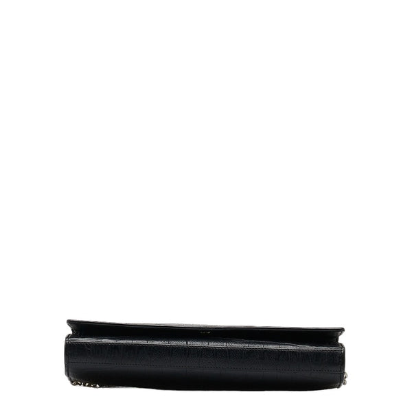 サンローラン クロコ型押し チェーンウォレット ショルダーバッグ 2WAY ブラック レザー レディース SAINT LAURENT 【中古】