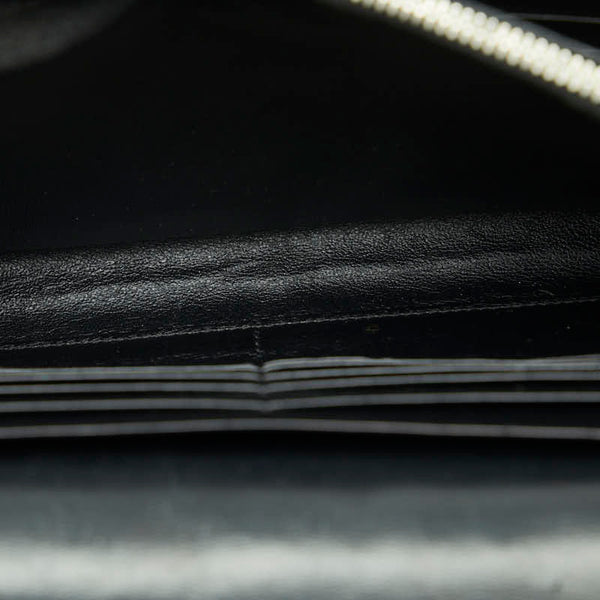 サンローラン クロコ型押し チェーンウォレット ショルダーバッグ 2WAY ブラック レザー レディース SAINT LAURENT 【中古】