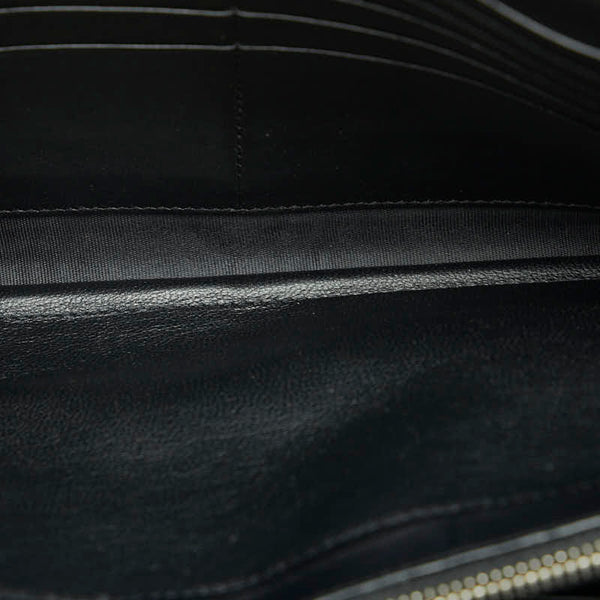 サンローラン クロコ型押し チェーンウォレット ショルダーバッグ 2WAY ブラック レザー レディース SAINT LAURENT 【中古】