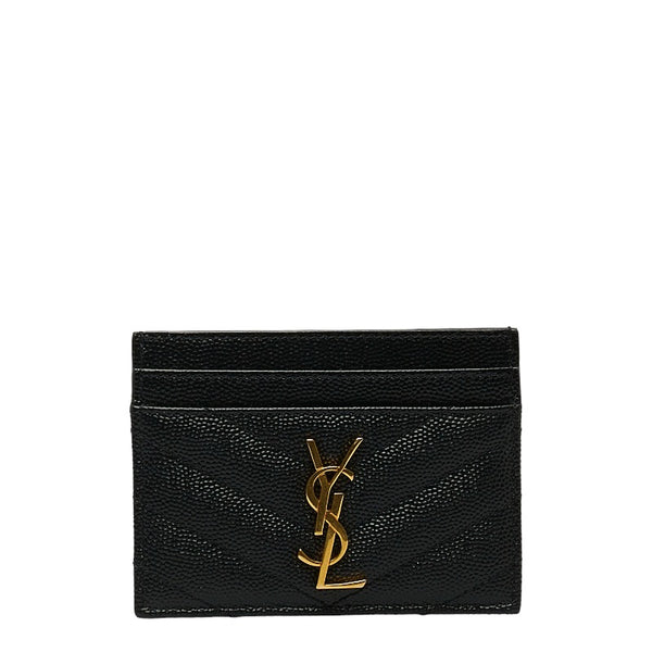 サンローラン キルティング カードケース 423291 ブラック レザー レディース SAINT LAURENT 【中古】