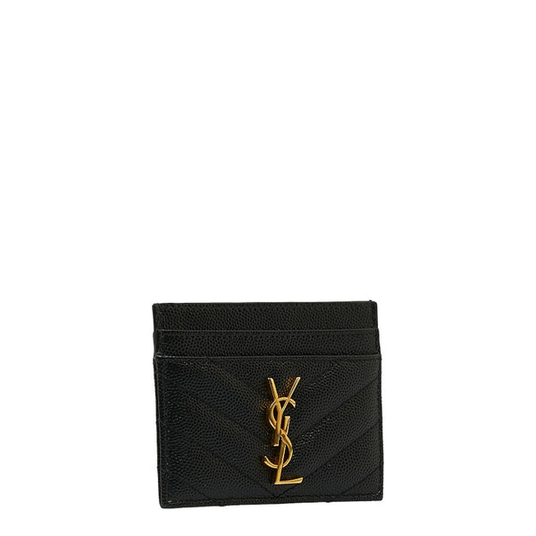 サンローラン キルティング カードケース 423291 ブラック レザー レディース SAINT LAURENT 【中古】
