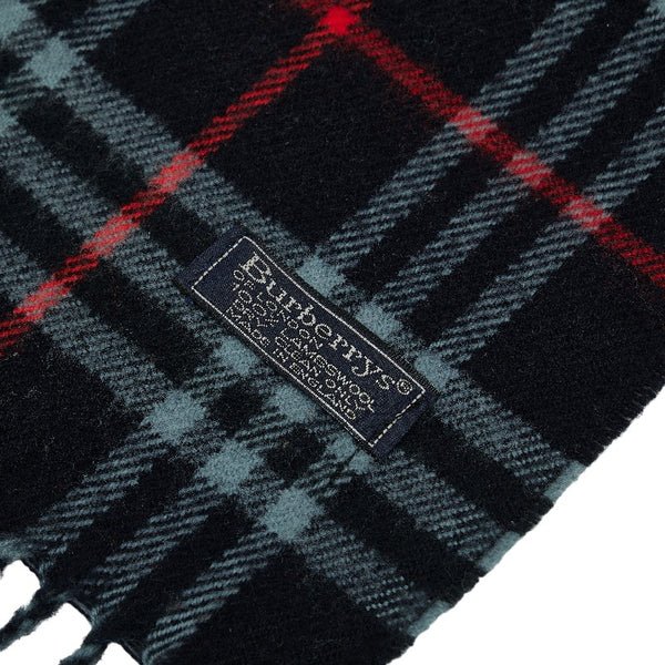 バーバリー ノバチェック マフラー ブラック ウール レディース BURBERRY 【中古】