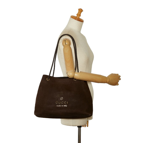 グッチ トートバッグ ショルダーバッグ 419689 ブラウン ヌバック レザー レディース GUCCI 【中古】