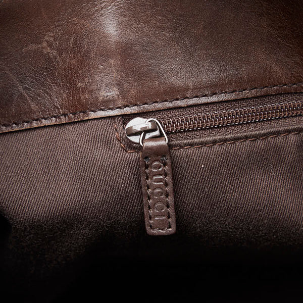 グッチ GGキャンバス ショルダーバッグ トートバッグ 73983 ブラウン キャンバス レザー レディース GUCCI 【中古】