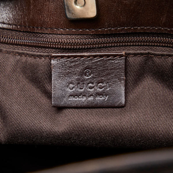 グッチ GGキャンバス ショルダーバッグ トートバッグ 73983 ブラウン キャンバス レザー レディース GUCCI 【中古】