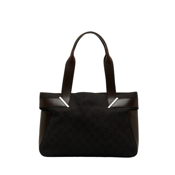 グッチ GGキャンバス ショルダーバッグ トートバッグ 73983 ブラウン キャンバス レザー レディース GUCCI 【中古】