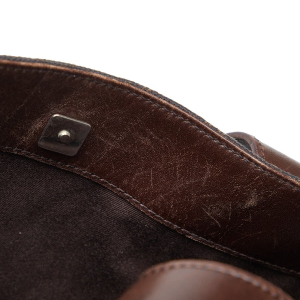 グッチ GGキャンバス ショルダーバッグ トートバッグ 73983 ブラウン キャンバス レザー レディース GUCCI 【中古】