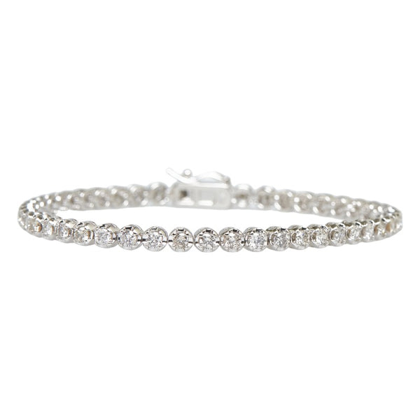 Pt850 プラチナ ダイヤ3.00ct テニスブレスレット ブレスレット レディース 【中古】