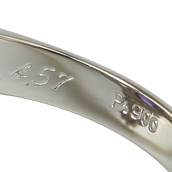 Pt900 プラチナ バイオレットスターサファイア4.57ct ダイヤ0.82ct リング 指輪 レディース 11号 【中古】