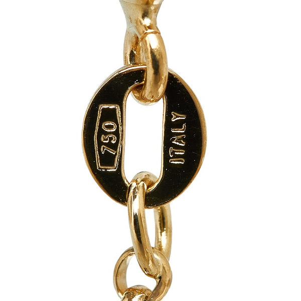 K18YG イエローゴールド ダイヤ1.06ct リボンモチーフ ペンダントネックレス ネックレス レディース 【中古】