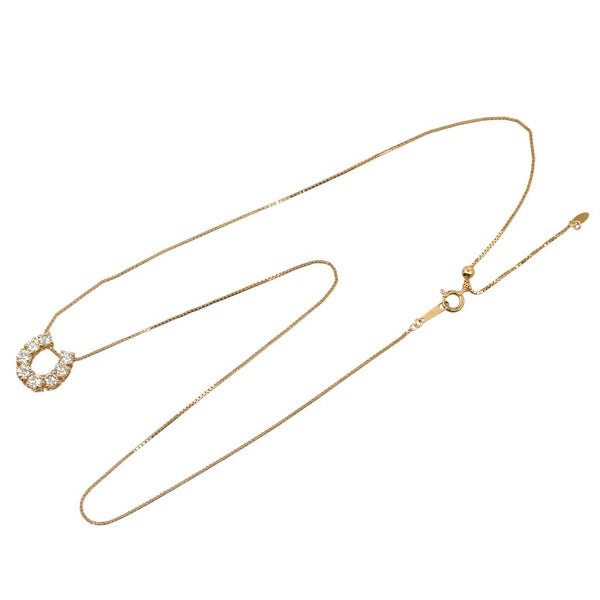 K18YG イエローゴールド ダイヤ1.00ct 馬蹄 ネックレス レディース 【中古】